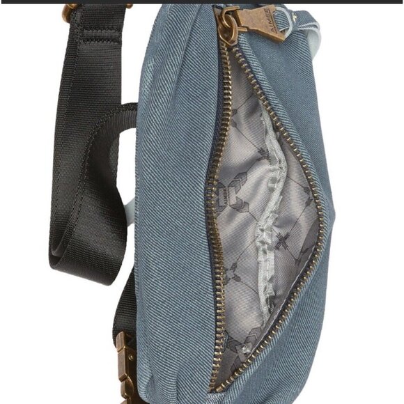 Aimee Kestenberg Leather Milan Bum Bag Fanny Pack Belt Bag Dark Denim - Picture 4 of 12